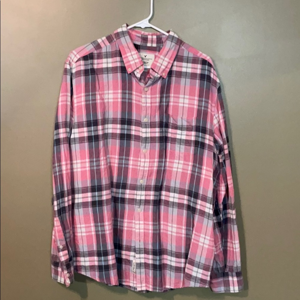Men’s American Eagle Plaid Long-Sleeve